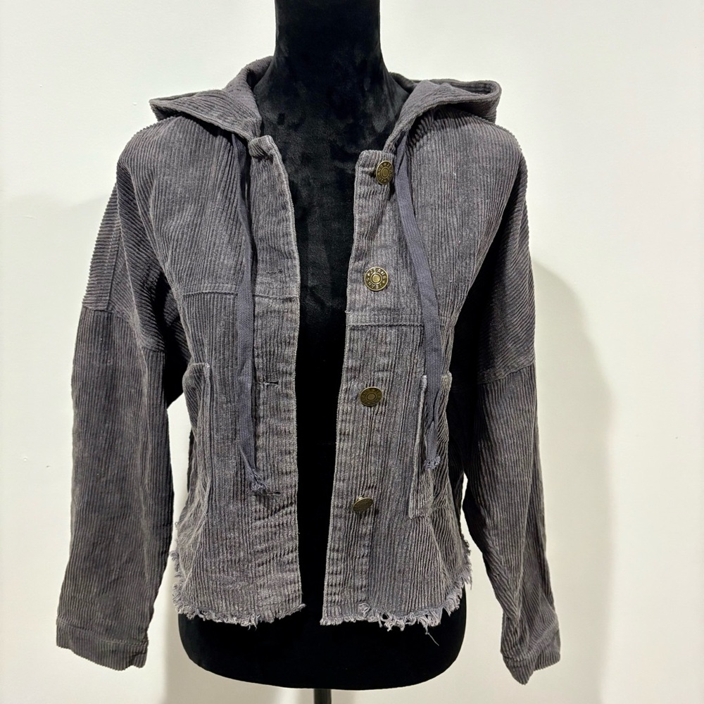 Charcoal Corduroy Women's Utility Jacket
